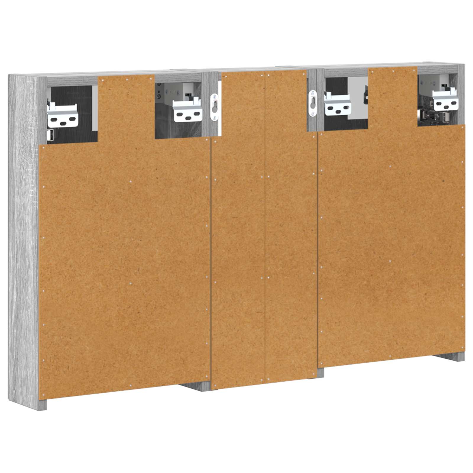 Badeværelsesskabsæt 3 pcs 80 x 10,5 x 50 cm Konstrueret træ