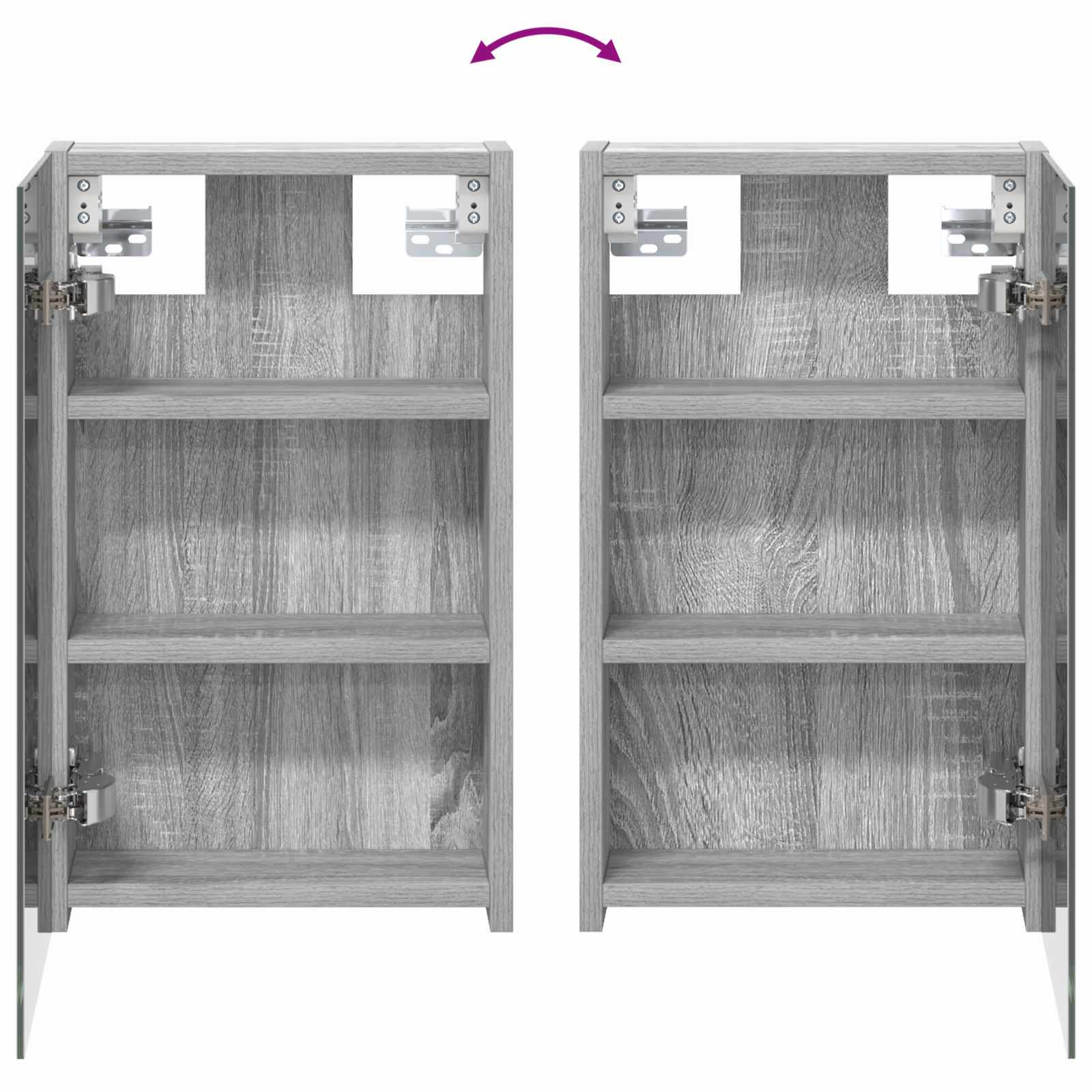 Badeværelsesskabsæt 3 pcs 80 x 10,5 x 50 cm Konstrueret træ