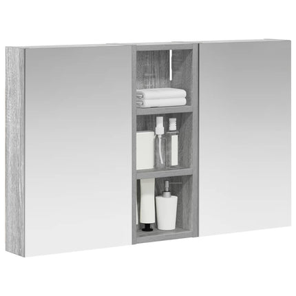 Badeværelsesskabsæt 3 stk. 80 x 10,5 x 50 cm Konstrueret træ