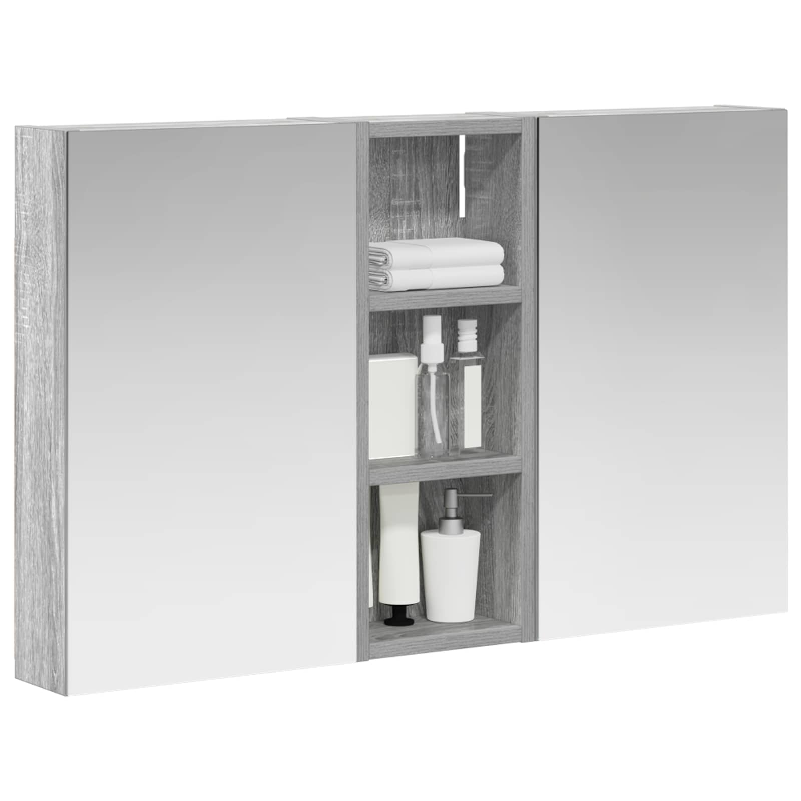 Badeværelsesskabsæt 3 pcs 80 x 10,5 x 50 cm Konstrueret træ