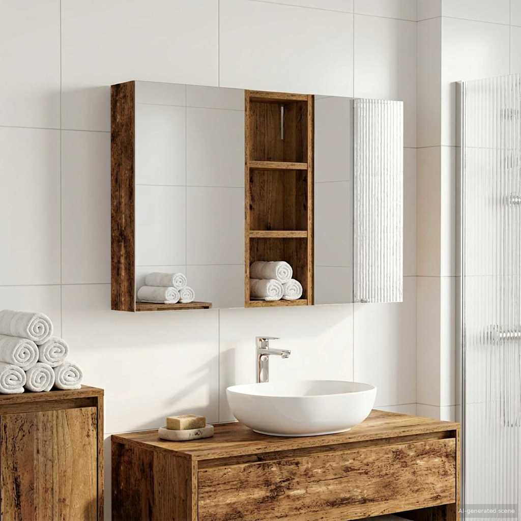 Badevrelsesskabst 3 stk. 80 x 10,5 x 50 cm Konstrueret tr