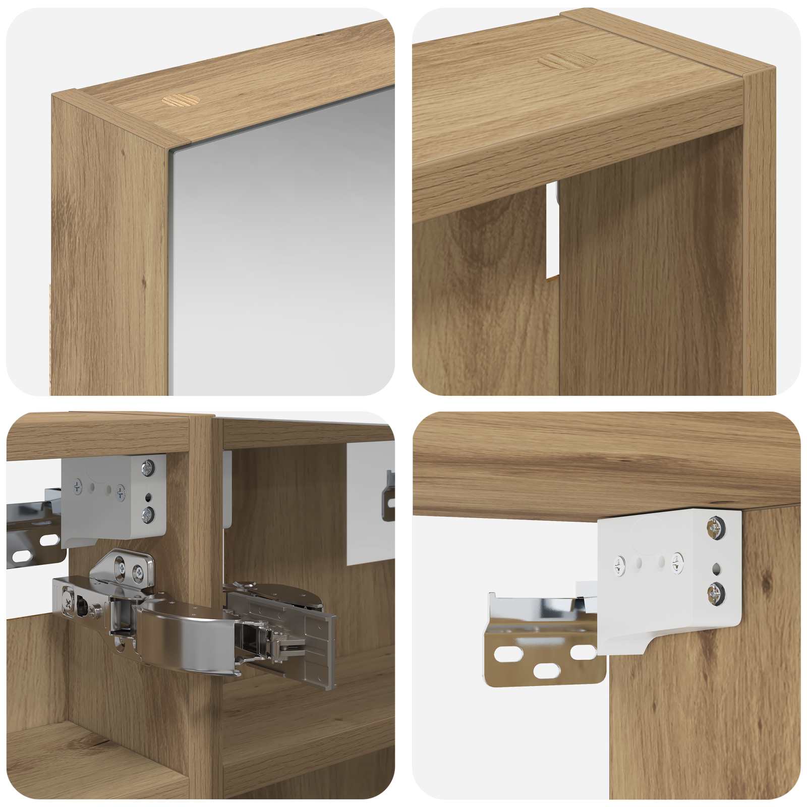Badeværelsesskabsæt 3 pcs 80 x 10,5 x 50 cm Konstrueret træ