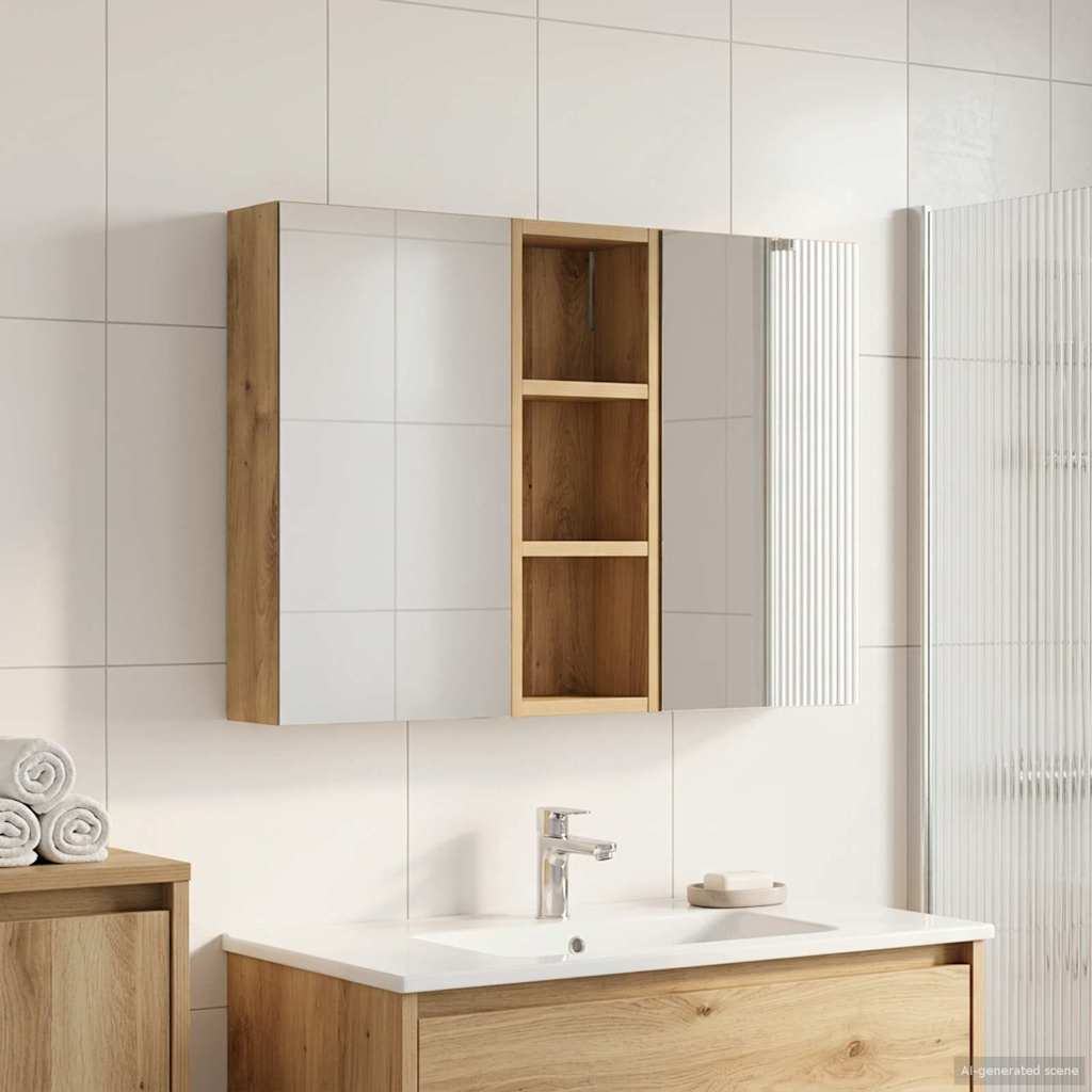 Badevrelsesskabst 3 stk. 80 x 10,5 x 50 cm Konstrueret tr