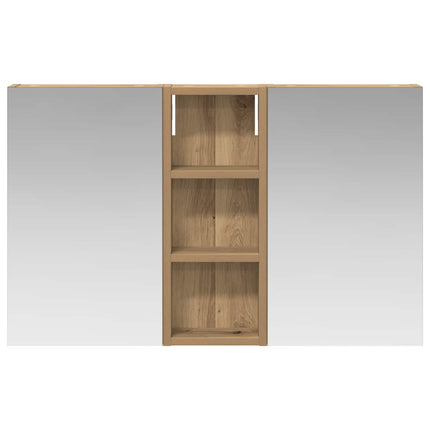 Badeværelsesskabsæt 3 stk. 80 x 10,5 x 50 cm Konstrueret træ