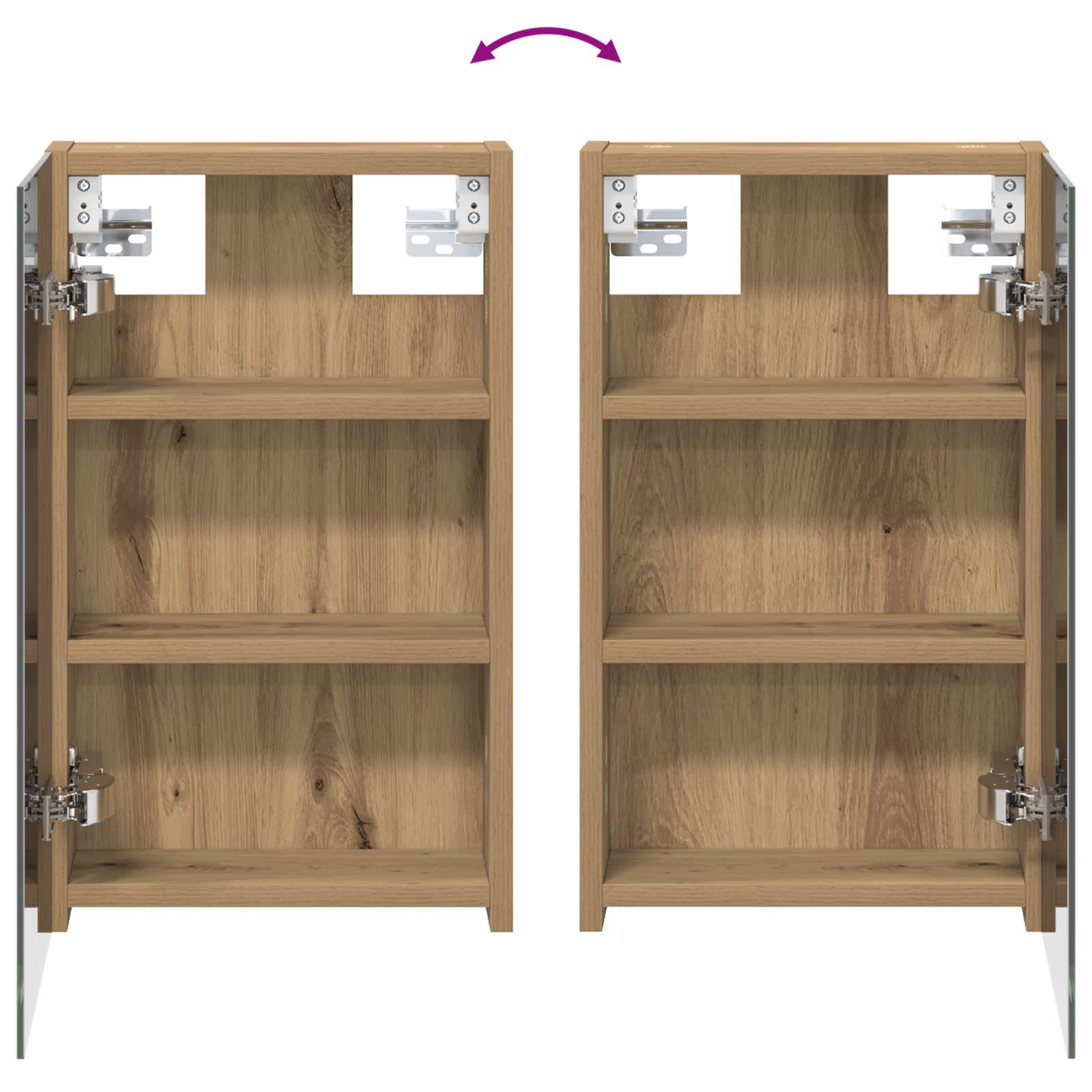 Badeværelsesskabsæt 3 pcs 80 x 10,5 x 50 cm Konstrueret træ