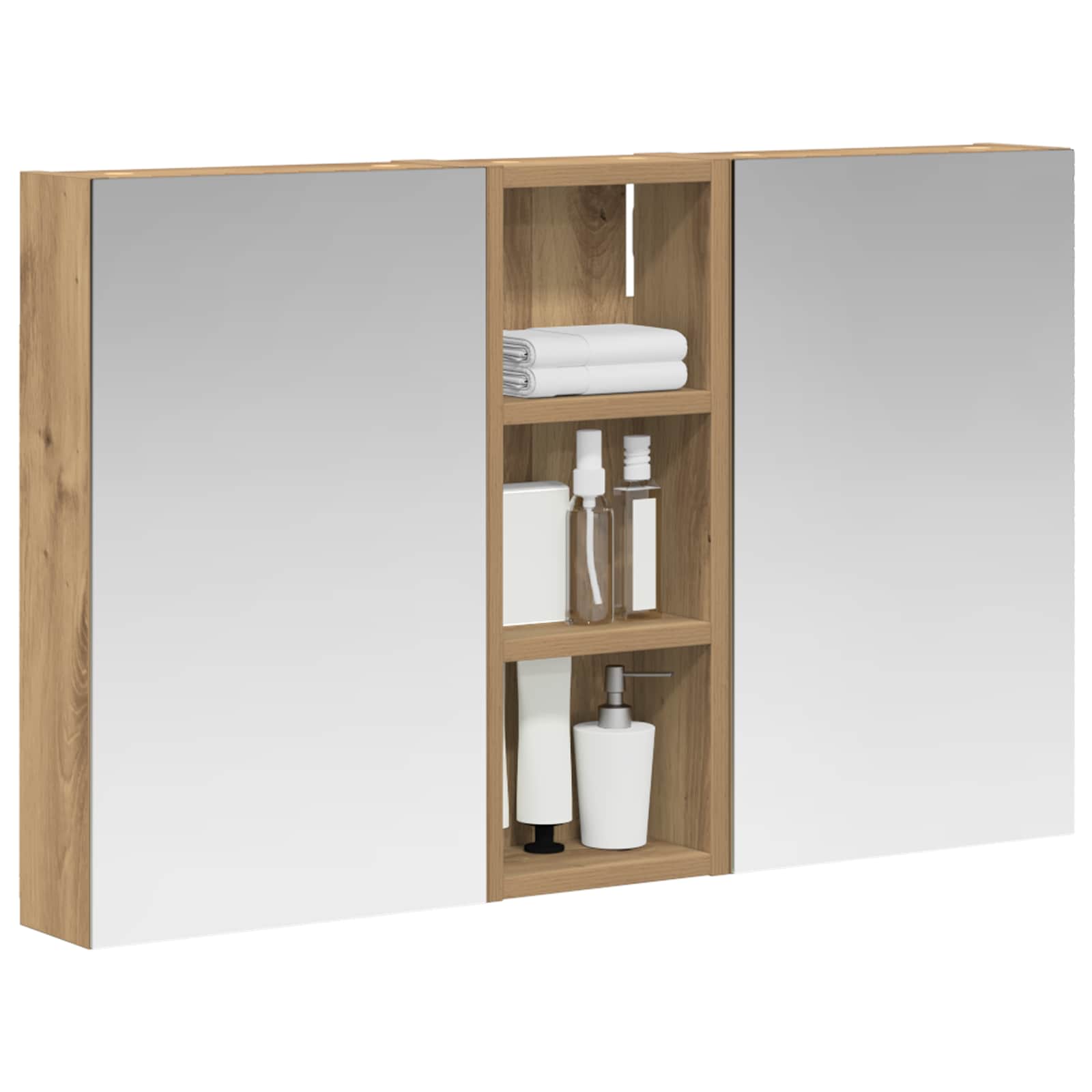 Badeværelsesskabsæt 3 pcs 80 x 10,5 x 50 cm Konstrueret træ