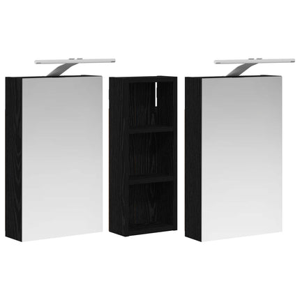 Badeværelsesskabsæt 3 stk. 80 x 10,5 x 50 cm Konstrueret træ