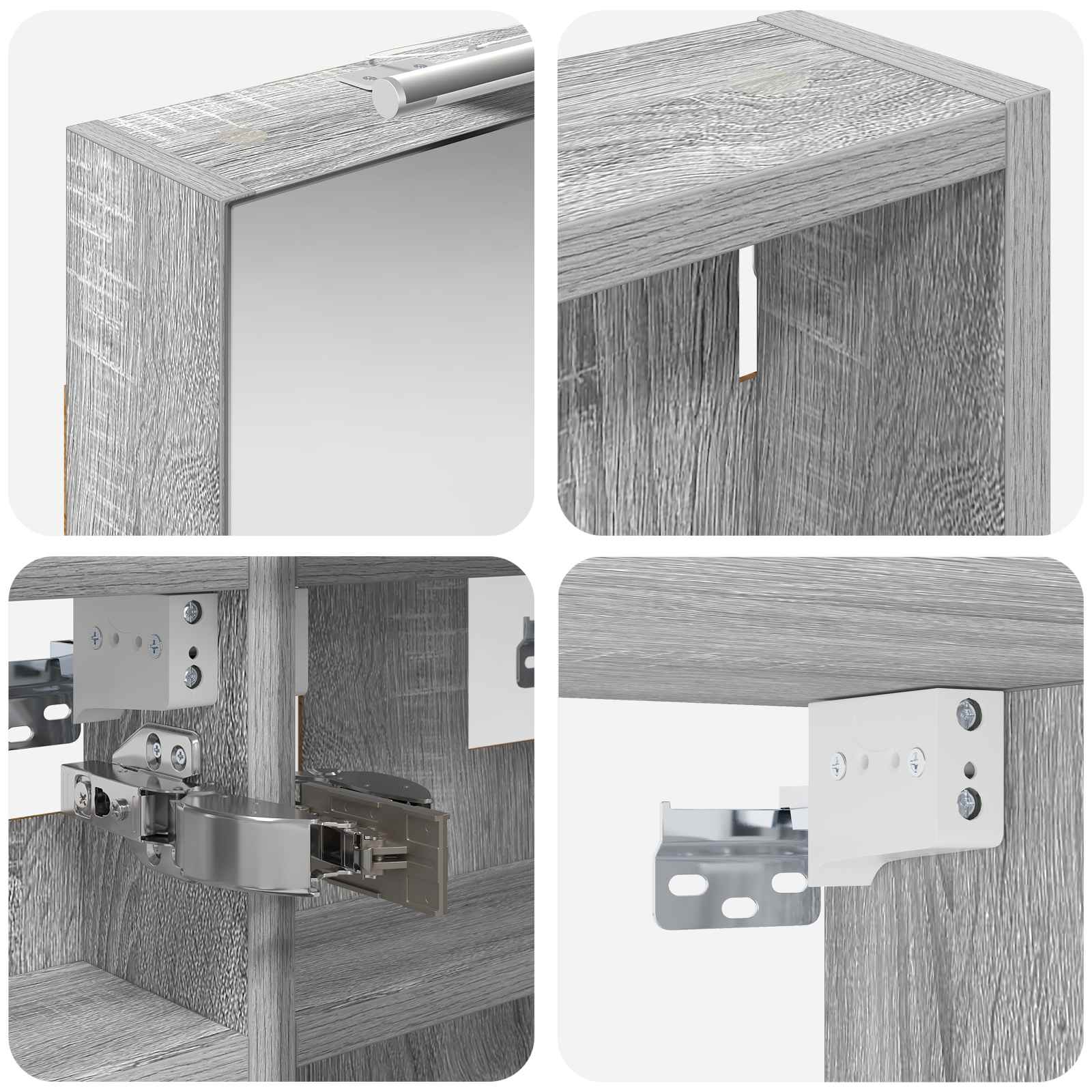 Badeværelsesskabsæt 3 pcs 80 x 10,5 x 50 cm Konstrueret træ