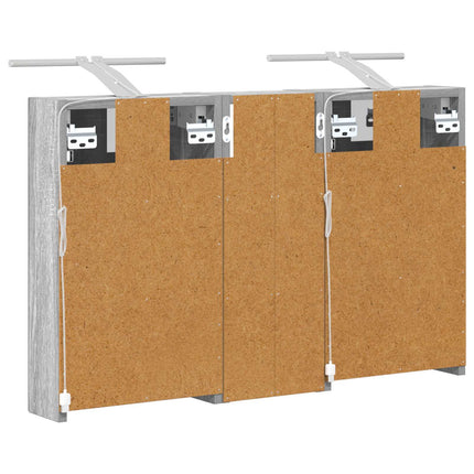 Badeværelsesskabsæt 3 stk. 80 x 10,5 x 50 cm Konstrueret træ