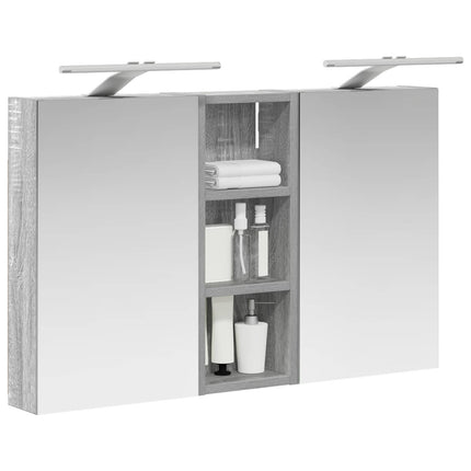Badeværelsesskabsæt 3 stk. 80 x 10,5 x 50 cm Konstrueret træ
