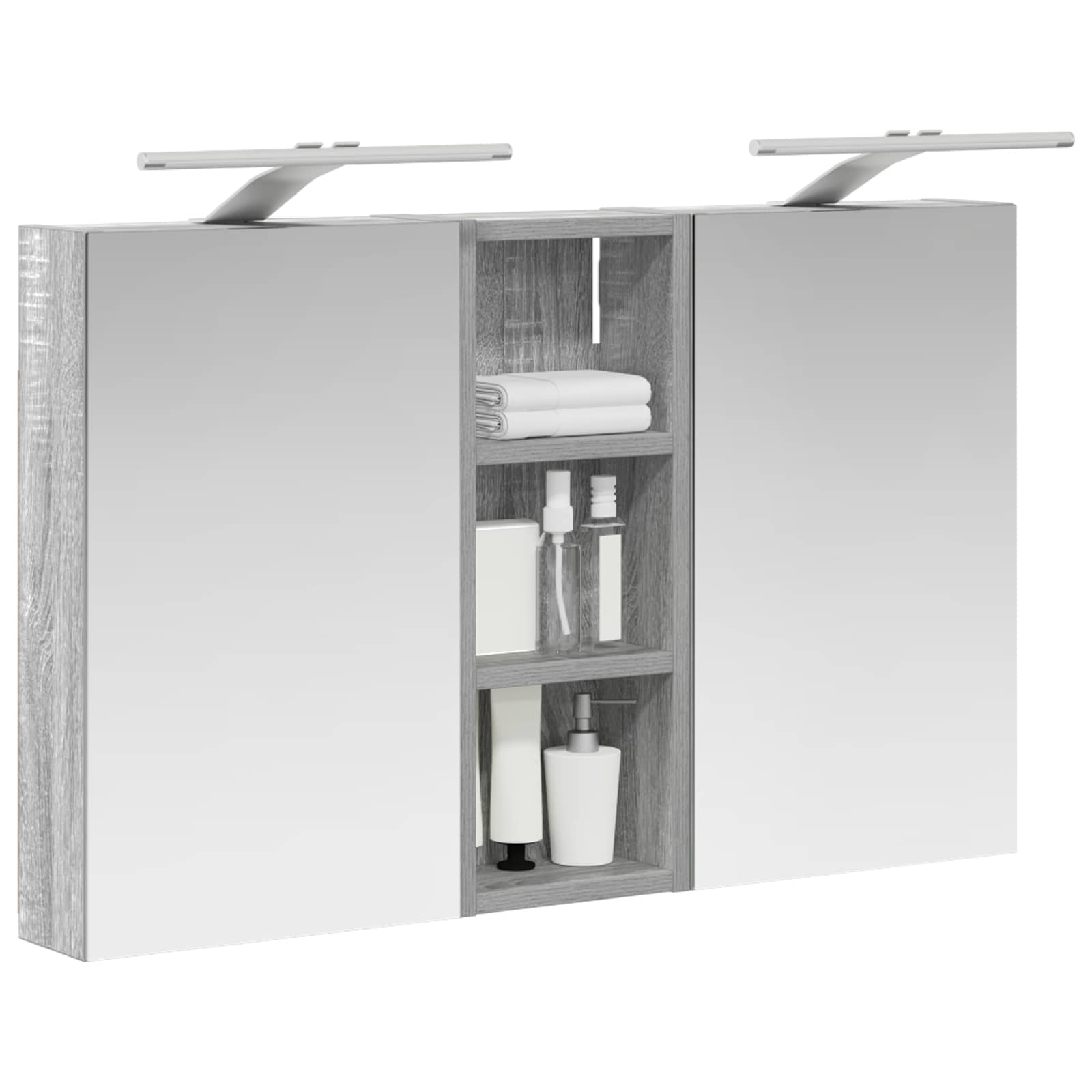 Badeværelsesskabsæt 3 pcs 80 x 10,5 x 50 cm Konstrueret træ