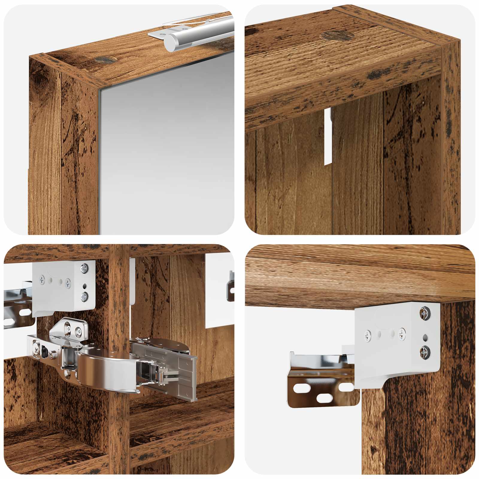 Badeværelsesskabsæt 3 pcs 80 x 10,5 x 50 cm Konstrueret træ