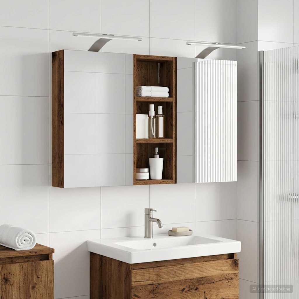 Badevrelsesskabst 3 stk. 80 x 10,5 x 50 cm Konstrueret tr