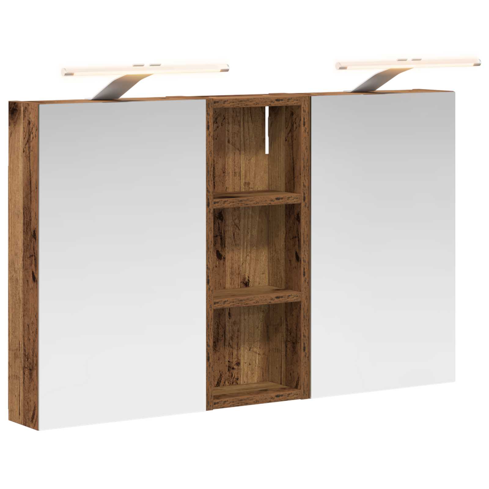 Badeværelsesskabsæt 3 pcs 80 x 10,5 x 50 cm Konstrueret træ