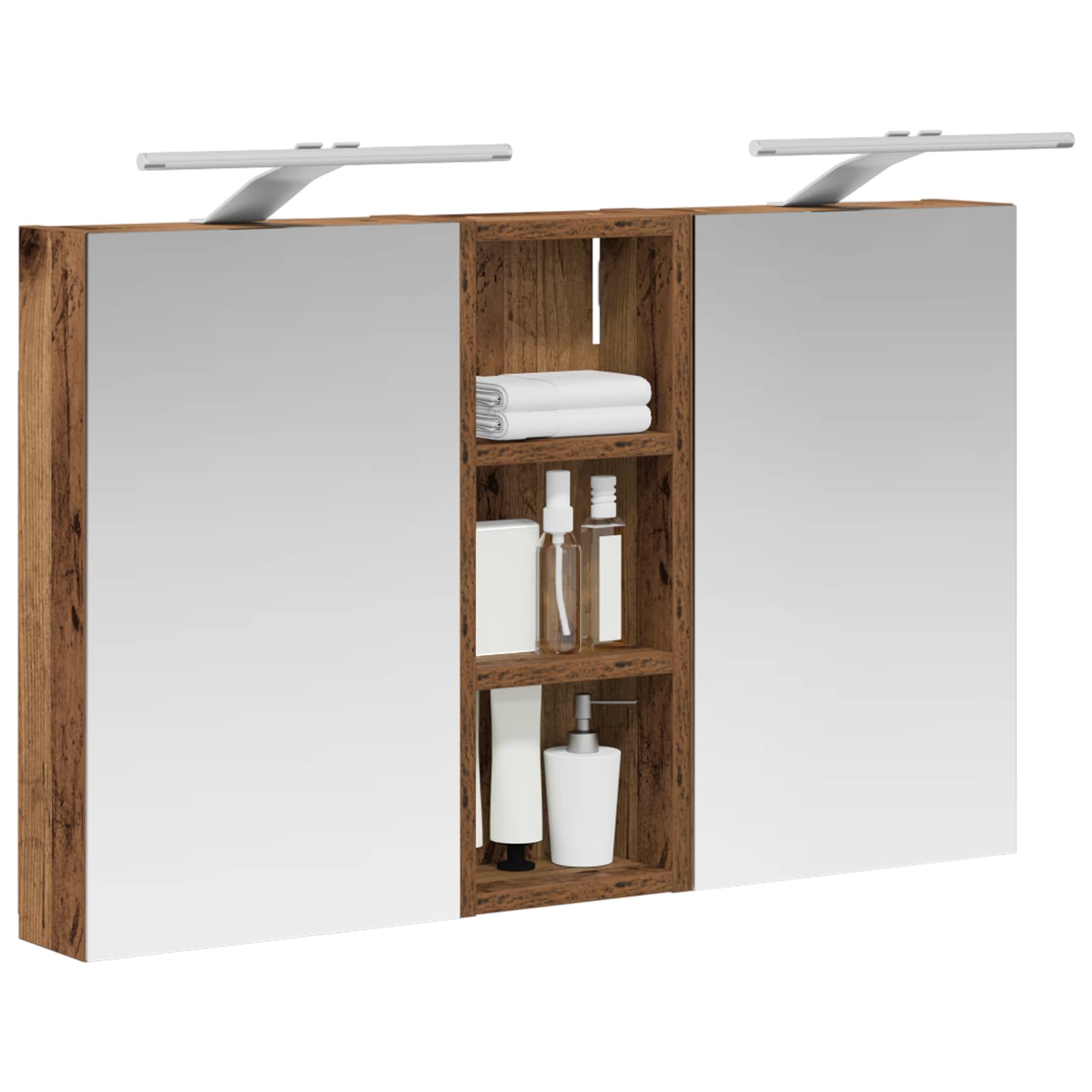 Badeværelsesskabsæt 3 pcs 80 x 10,5 x 50 cm Konstrueret træ