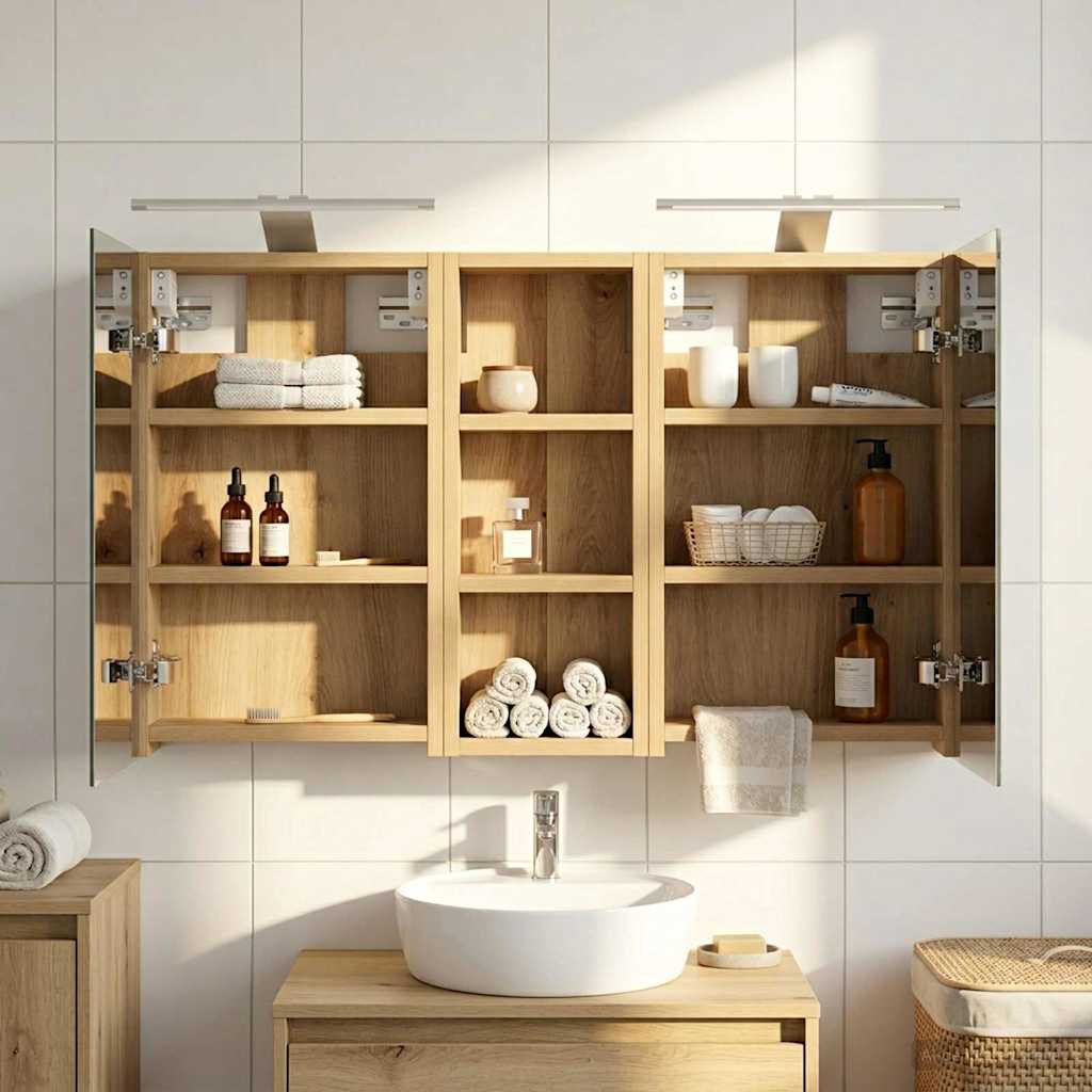 Badevrelsesskabst 3 stk. 80 x 10,5 x 50 cm Konstrueret tr