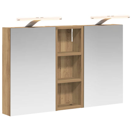 Badeværelsesskabsæt 3 stk. 80 x 10,5 x 50 cm Konstrueret træ