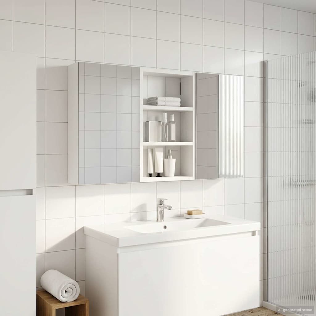 Badeværelsesskabsæt 3 pcs 90 x 10,5 x 50 cm Konstrueret træ