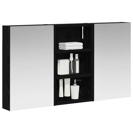 Badeværelsesskabsæt 3 stk. 90 x 10,5 x 50 cm Konstrueret træ