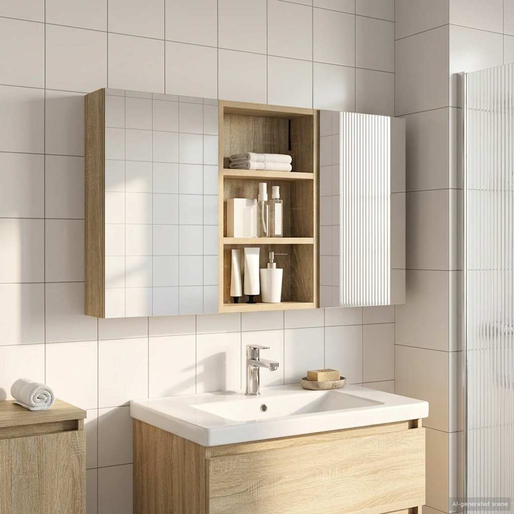 Badevrelsesskabst 3 stk. 90 x 10,5 x 50 cm Konstrueret tr