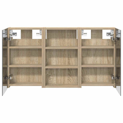 Badeværelsesskabsæt 3 stk. 90 x 10,5 x 50 cm Konstrueret træ