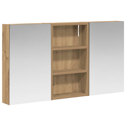 Badeværelsesskabsæt 3 stk. 90 x 10,5 x 50 cm Konstrueret træ