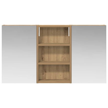 Badeværelsesskabsæt 3 stk. 90 x 10,5 x 50 cm Konstrueret træ