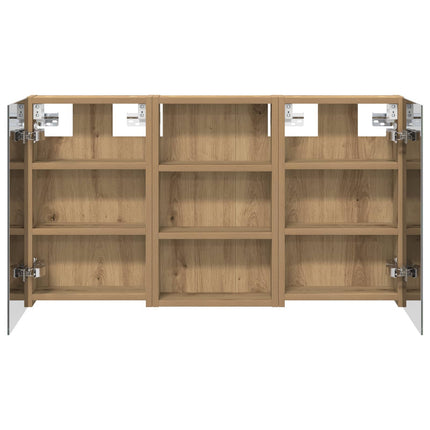 Badeværelsesskabsæt 3 stk. 90 x 10,5 x 50 cm Konstrueret træ