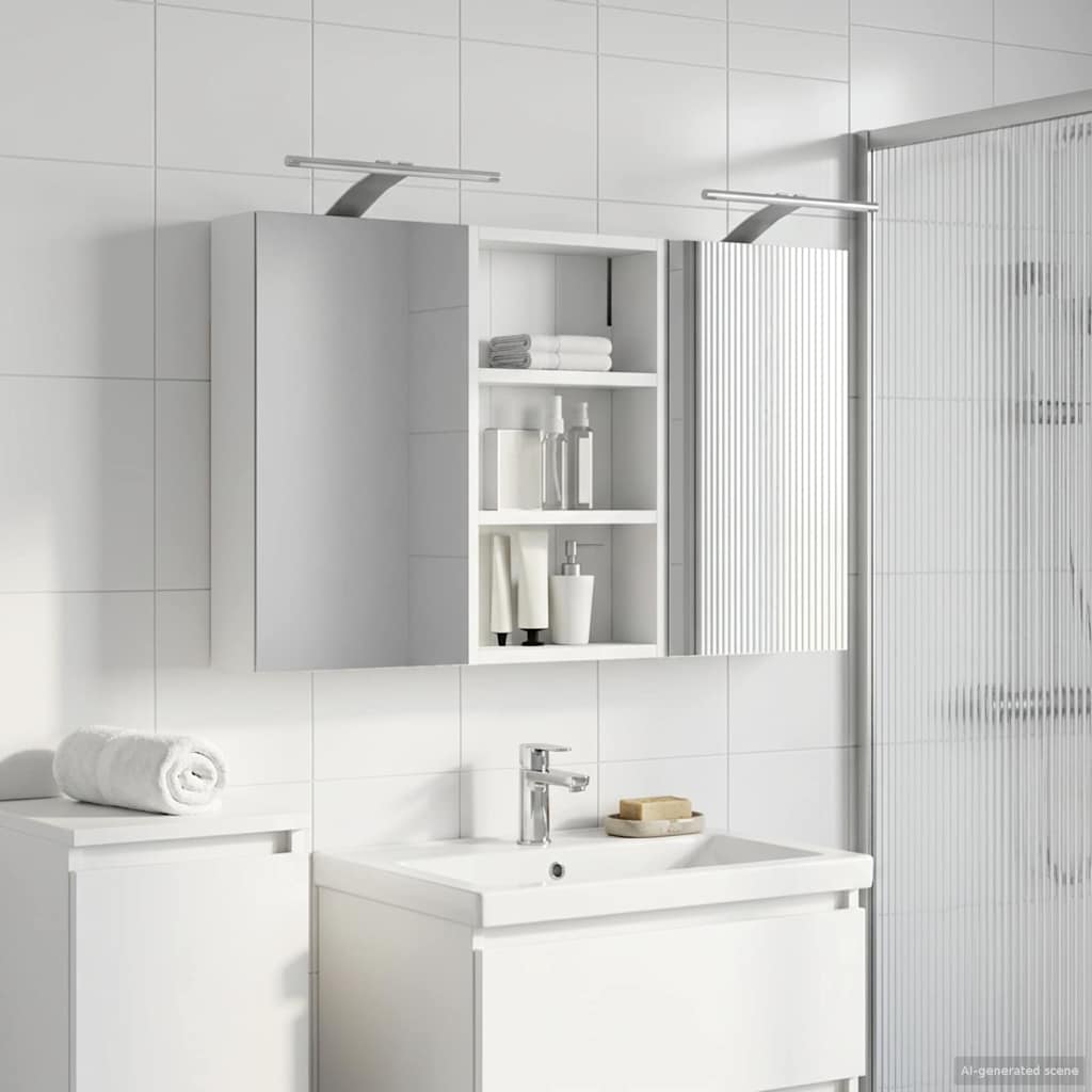 Badeværelsesskabsæt 3 pcs 90 x 10,5 x 50 cm Konstrueret træ