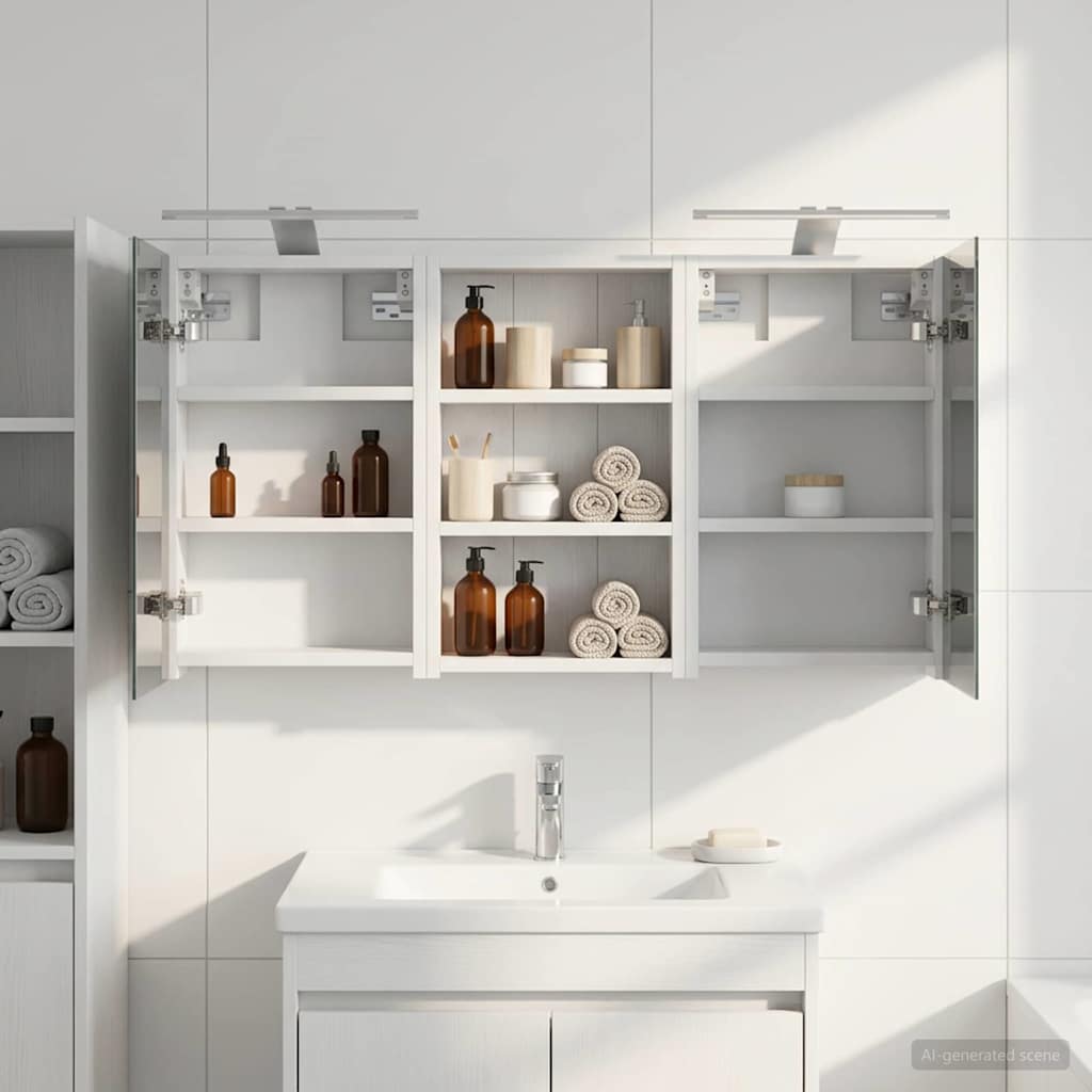 Badeværelsesskabsæt 3 pcs 90 x 10,5 x 50 cm Konstrueret træ
