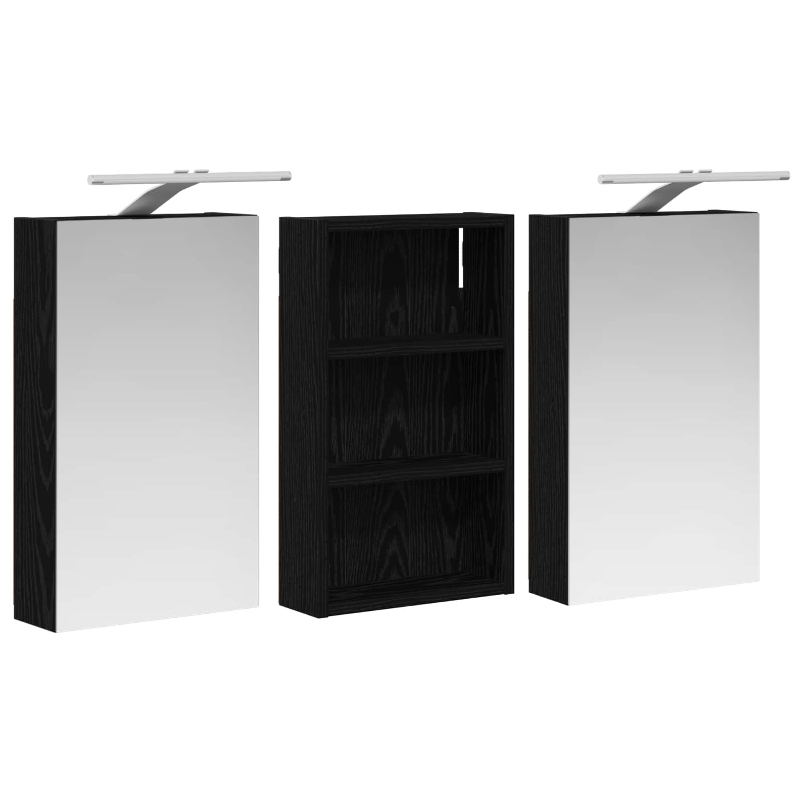 Badeværelsesskabsæt 3 pcs 90 x 10,5 x 50 cm Konstrueret træ