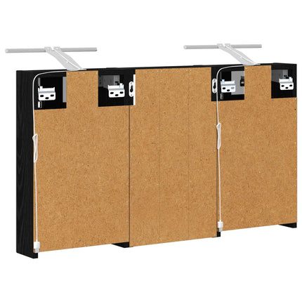 Badeværelsesskabsæt 3 stk. 90 x 10,5 x 50 cm Konstrueret træ