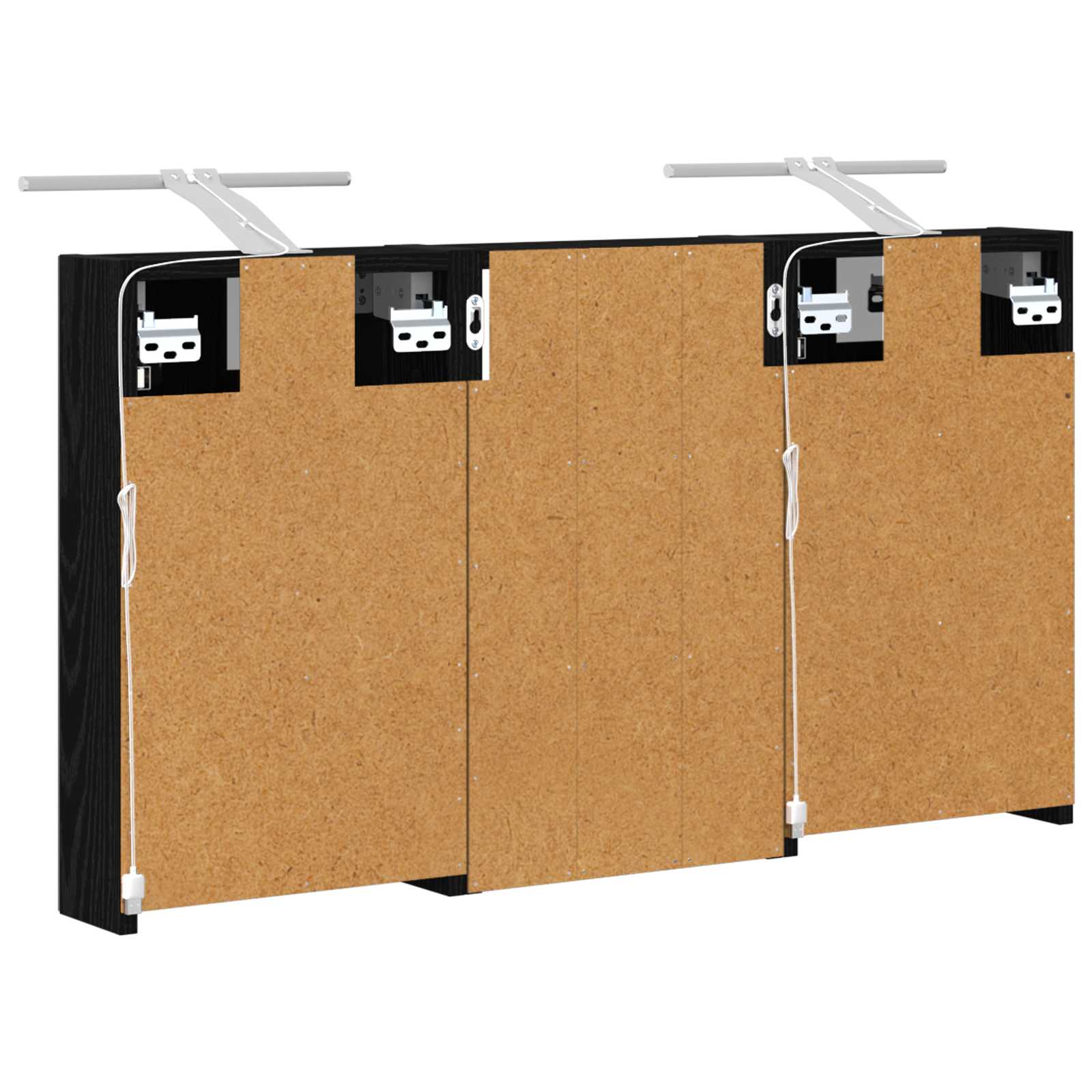 Badeværelsesskabsæt 3 pcs 90 x 10,5 x 50 cm Konstrueret træ