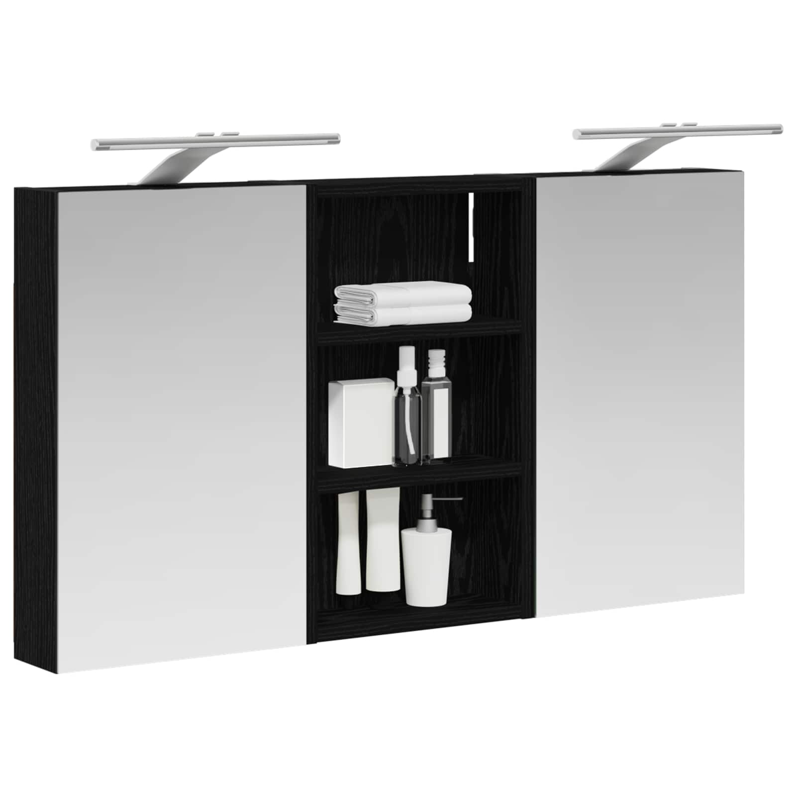 Badeværelsesskabsæt 3 pcs 90 x 10,5 x 50 cm Konstrueret træ