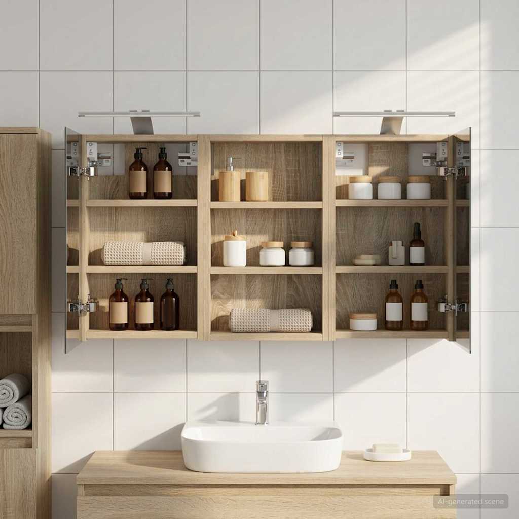 Badevrelsesskabst 3 stk. 90 x 10,5 x 50 cm Konstrueret tr