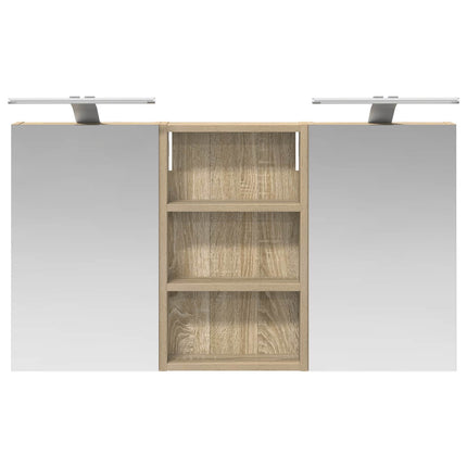 Badeværelsesskabsæt 3 stk. 90 x 10,5 x 50 cm Konstrueret træ