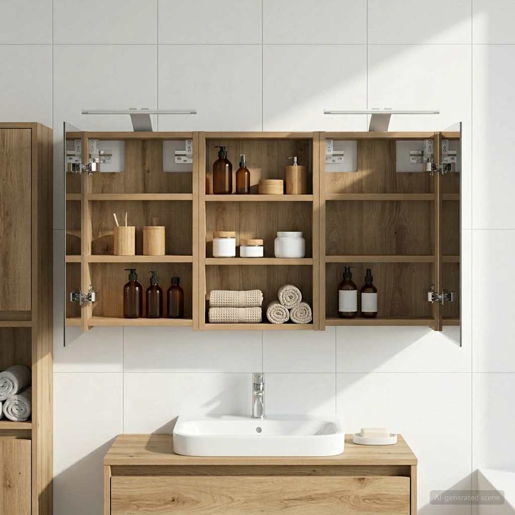 Badevrelsesskabst 3 stk. 90 x 10,5 x 50 cm Konstrueret tr
