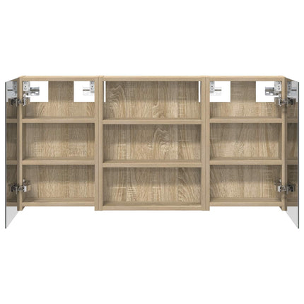 Badeværelsesskabsæt 3 stk. 100 x 10,5 x 50 cm Konstrueret træ