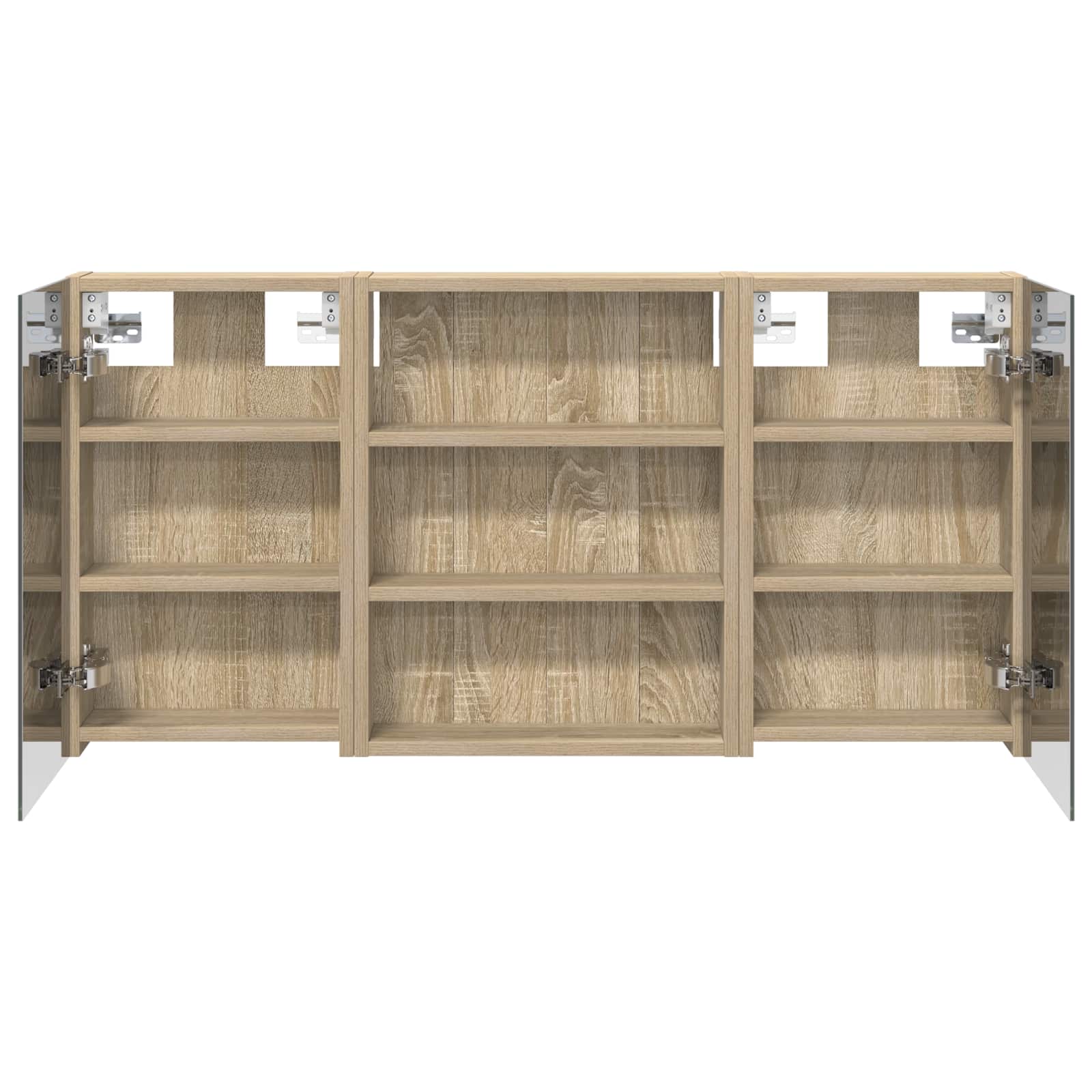 Badeværelsesskabsæt 3 pcs 100 x 10,5 x 50 cm Konstrueret træ