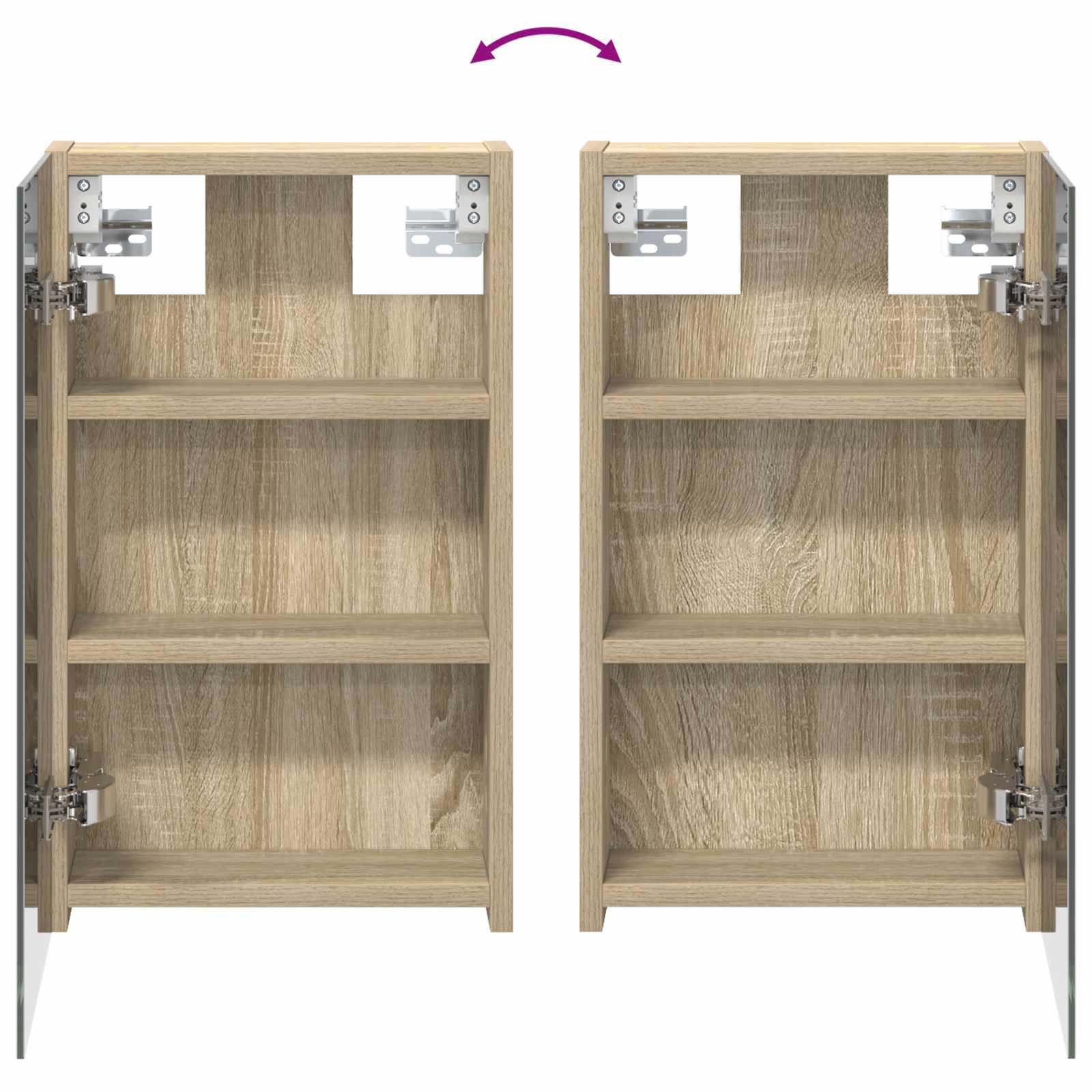 Badeværelsesskabsæt 3 pcs 100 x 10,5 x 50 cm Konstrueret træ