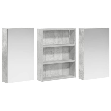 Badeværelsesskabsæt 3 stk. 100 x 10,5 x 50 cm Konstrueret træ