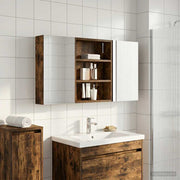 Badeværelsesskabsæt 3 pcs 100 x 10,5 x 50 cm Konstrueret træ