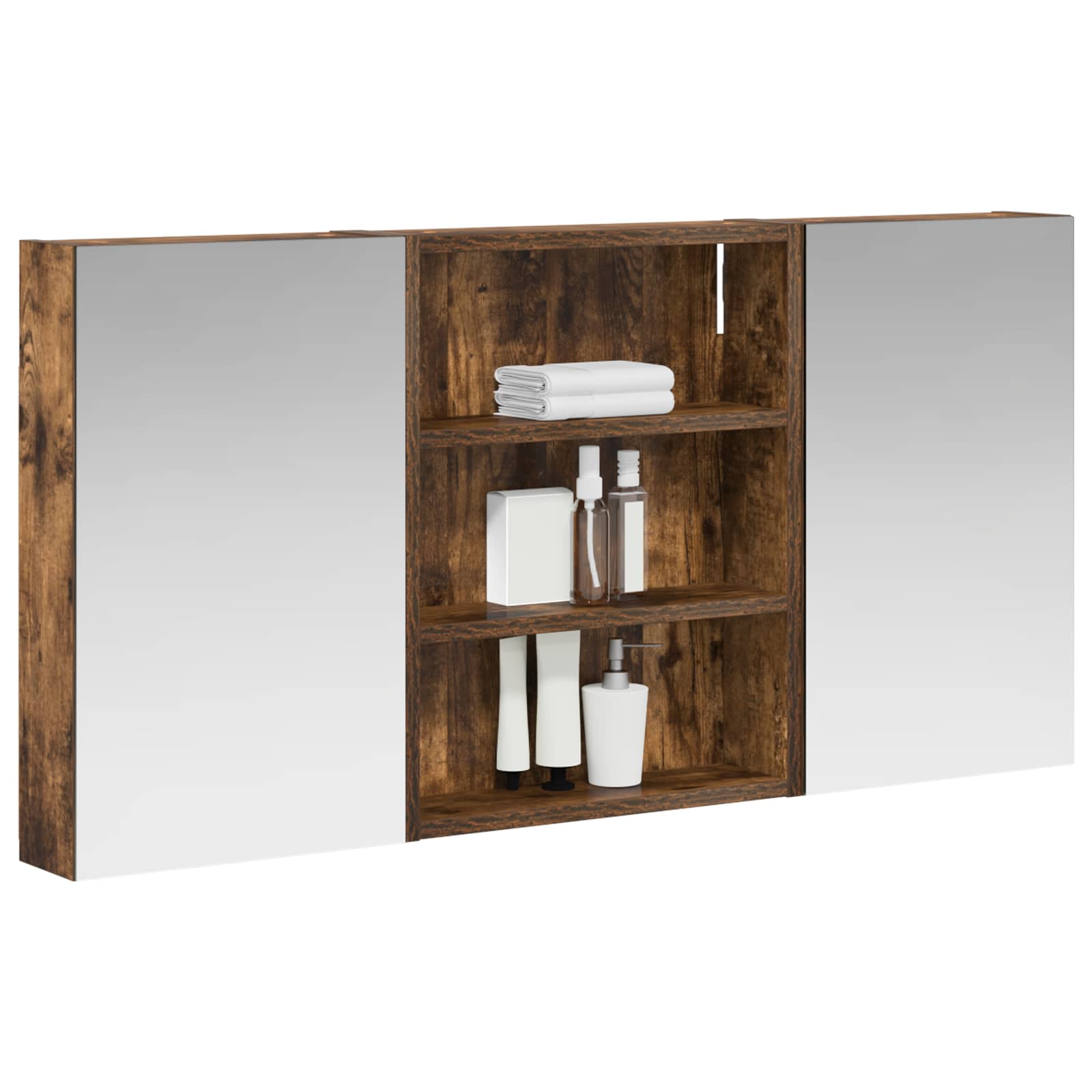 Badeværelsesskabsæt 3 pcs 100 x 10,5 x 50 cm Konstrueret træ