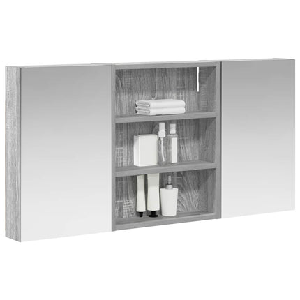 Badeværelsesskabsæt 3 stk. 100 x 10,5 x 50 cm Konstrueret træ