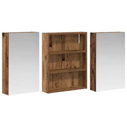 Badeværelsesskabsæt 3 stk. 100 x 10,5 x 50 cm Konstrueret træ