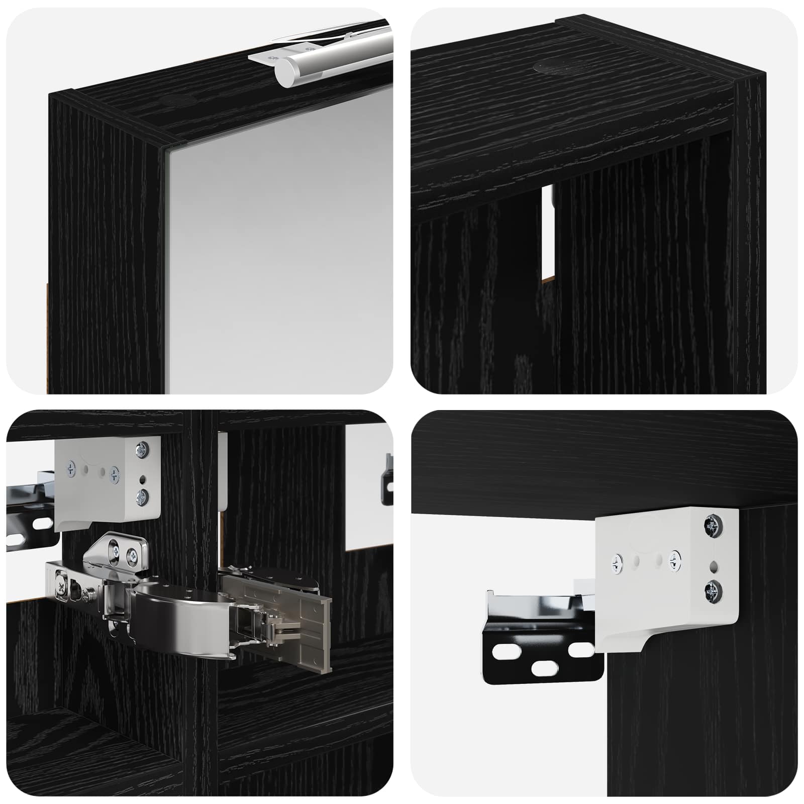 Badeværelsesskabsæt 3 pcs 100 x 10,5 x 50 cm Konstrueret træ