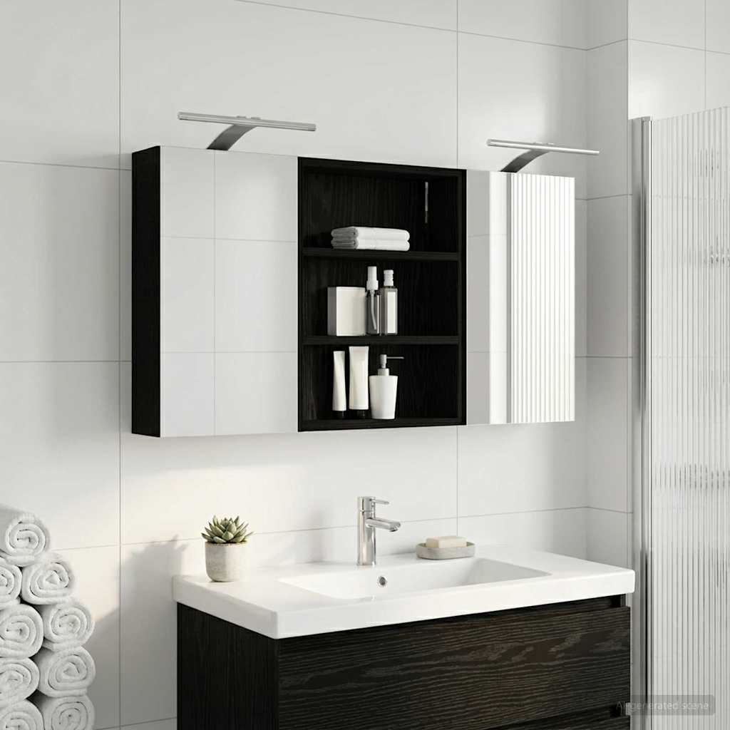 Badeværelsesskabsæt 3 pcs 100 x 10,5 x 50 cm Konstrueret træ