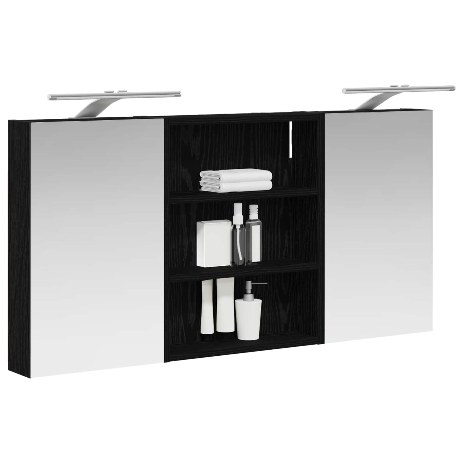 Badeværelsesskabsæt 3 pcs 100 x 10,5 x 50 cm Konstrueret træ