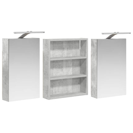 Badeværelsesskabsæt 3 stk. 100 x 10,5 x 50 cm Konstrueret træ