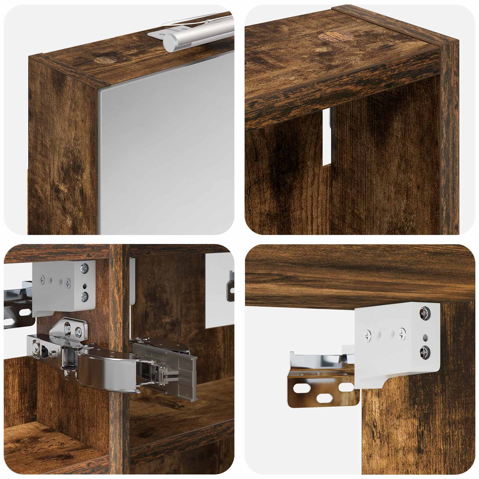 Badeværelsesskabsæt 3 pcs 100 x 10,5 x 50 cm Konstrueret træ